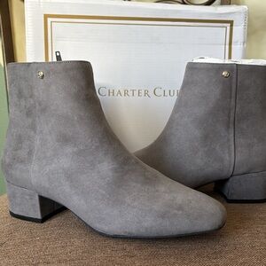 NIB womens Sz 8.5M grey ankle boots